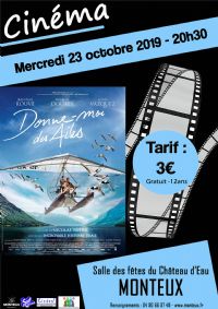 Cinéma Donne-mois des ailes. Le mercredi 23 octobre 2019 à MONTEUX. Vaucluse.  20H30